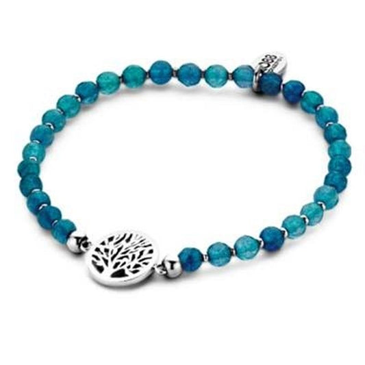 Blauwe CO88 Collection armband voor dames met een elegant ontwerp en een zilveren boomhanger.