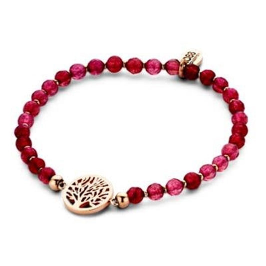 Fuchsia CO88 Collection damesarmband met een elegante boomhanger en kleurrijke kralen.