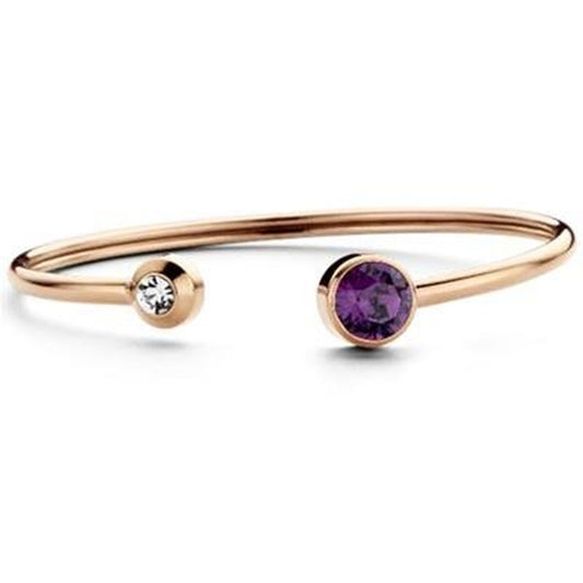Elegante CO88 Collection armband voor dames met paarse en transparante stenen.
