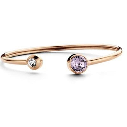 Elegante CO88 Collection armband in roze goud met twee sprankelende stenen.