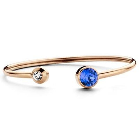 Elegante CO88 Collection armband in blauw en roze goud met twee opvallende stenen.
