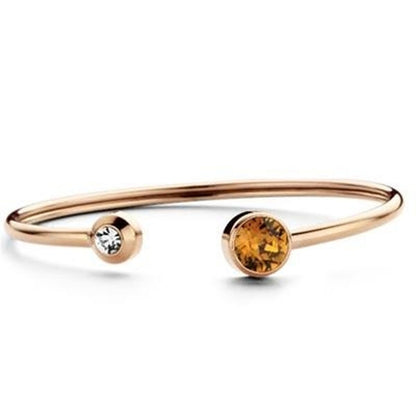Elegante CO88 Collection armband in roze goud met twee stijlvolle stenen.