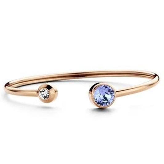 Elegante CO88 Collection armband in roze goud met twee opvallende stenen.