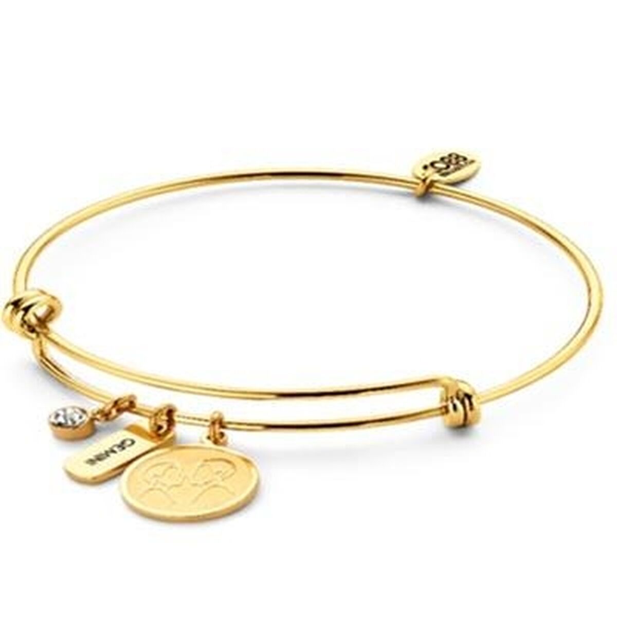 Gouden CO88 Collection armband voor dames met elegante hanger en strass-steen.