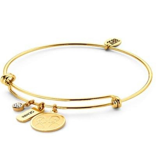 Gouden CO88 Collection armband voor dames met elegante hanger en strass-steen.