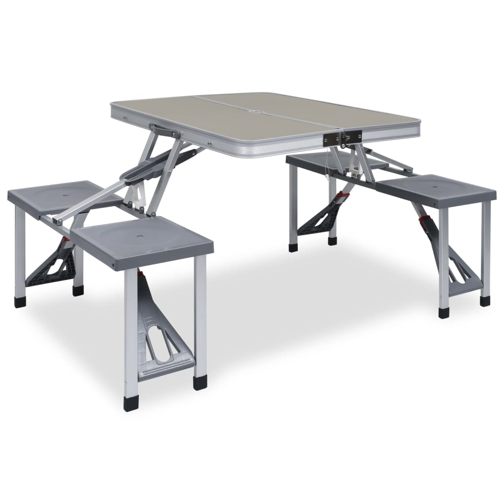 Inklapbare vidaXL campingtafel met vier zitjes, lichtgewicht en praktisch ontwerp.