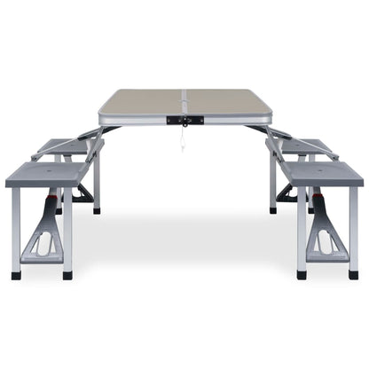 VidaXL inklapbare campingtafel met vier zitjes, zijaanzicht met stabiele constructie.
