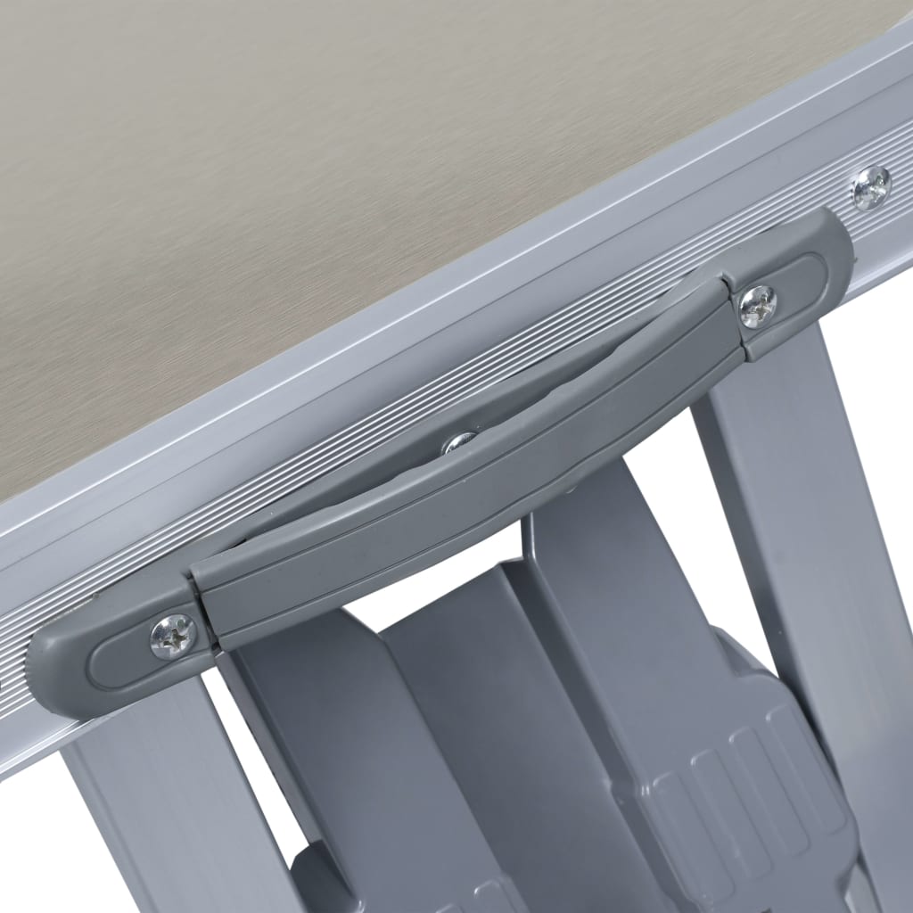 Detail van de praktische draaggreep van de vidaXL inklapbare campingtafel.