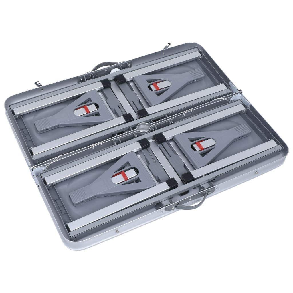 Ingeklapte vidaXL campingtafel met vier zitjes, compact en lichtgewicht ontwerp.