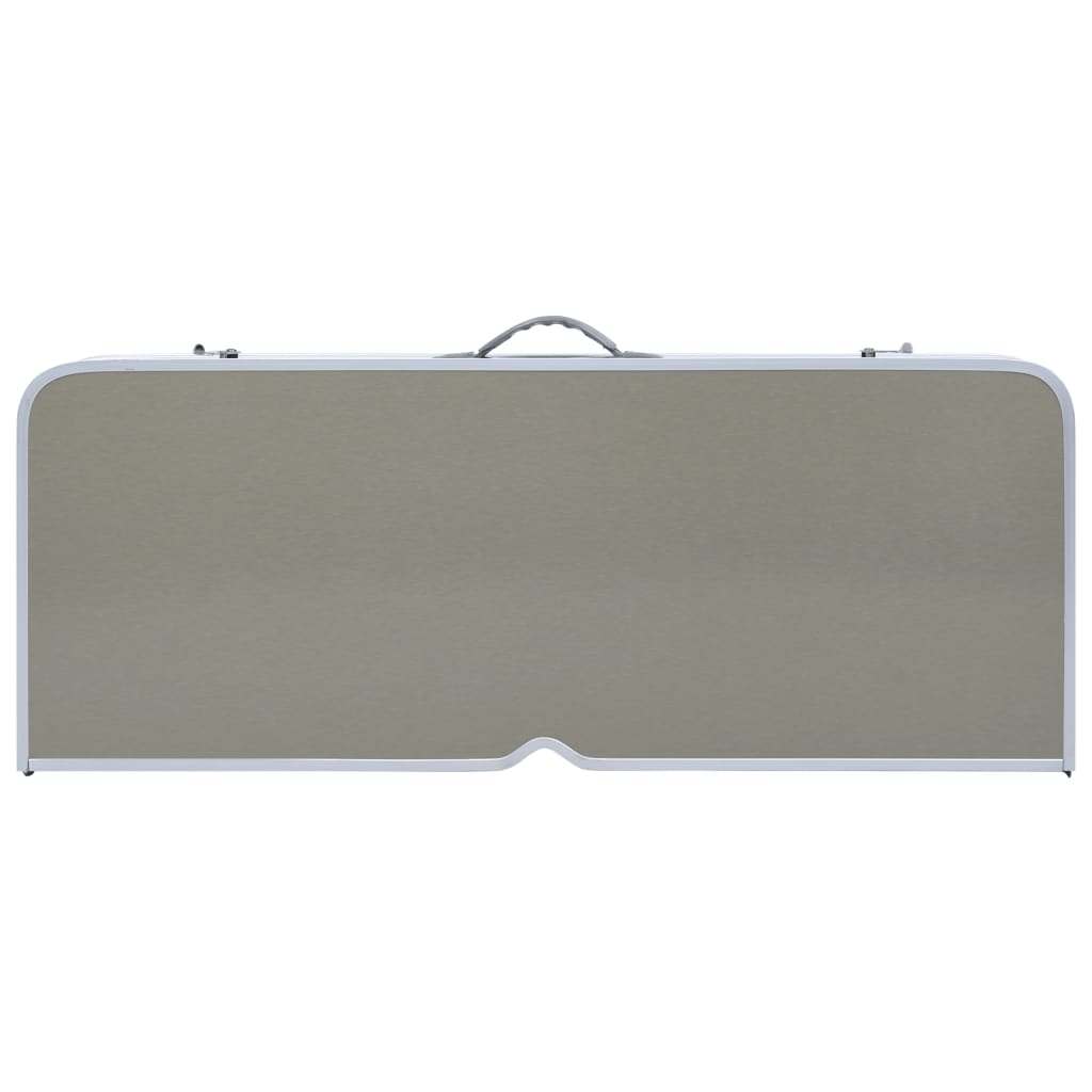 Detail van de inklapbare vidaXL campingtafel met een glad, lichtgrijs tafelblad.