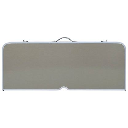 Detail van de inklapbare vidaXL campingtafel met een glad, lichtgrijs tafelblad.