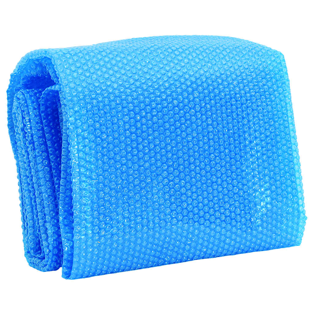 Detail van de vidaXL zwembadhoes in lichtblauw, met bubbels voor optimale isolatie.