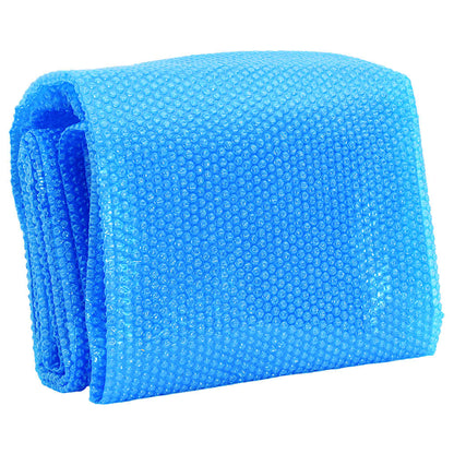 Detail van de vidaXL zwembadhoes in lichtblauw, met bubbels voor optimale isolatie.