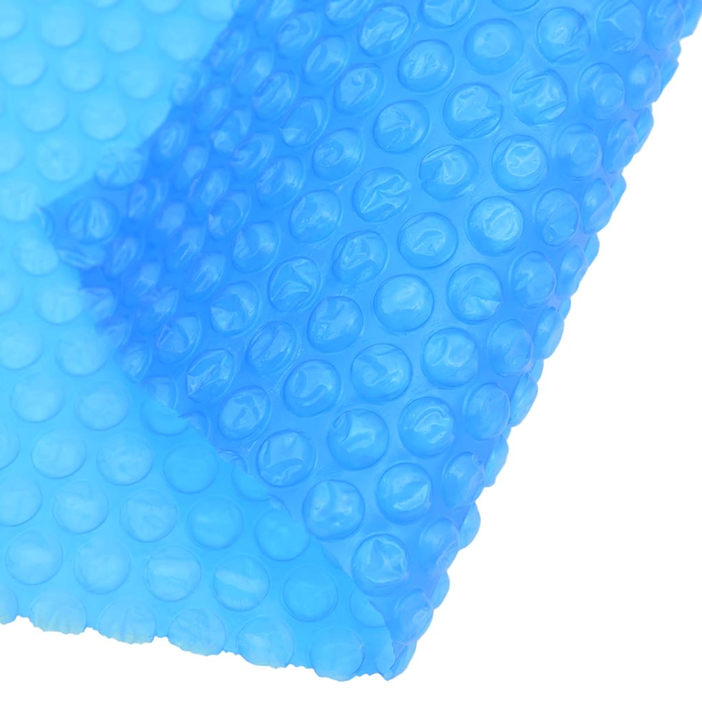 Detail van de blauwe PE zwembadhoes van vidaXL met bubbels voor warmtebehoud.
