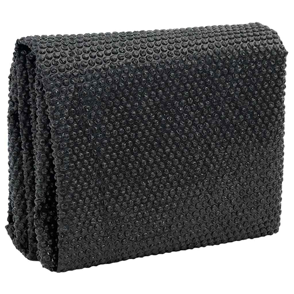 Detail van de vidaXL zwembadhoes 250 cm in zwart, met structuur voor warmtebehoud.