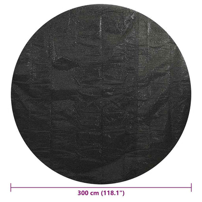 Zwarte ronde zwembadhoes van vidaXL met een diameter van 300 cm, close-up detail.