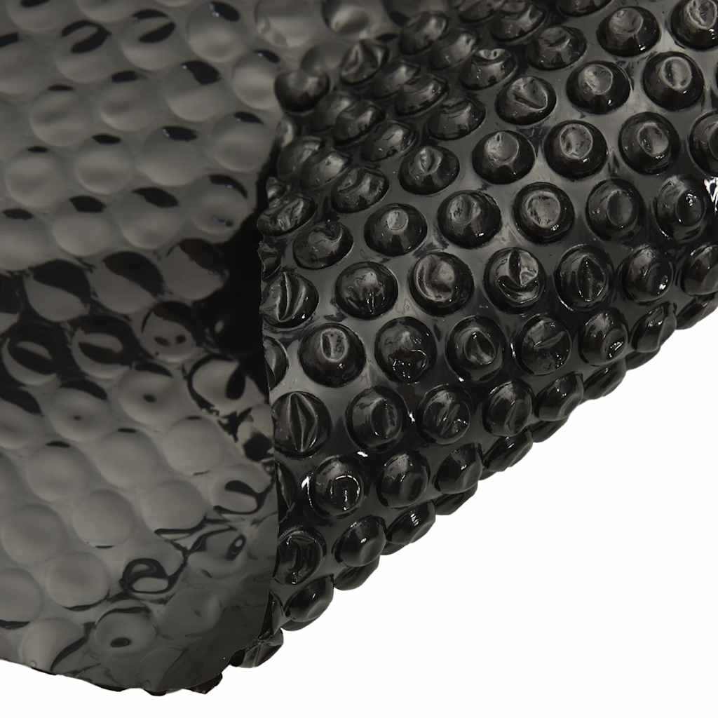 Detail van de zwarte PE zwembadhoes van vidaXL met bubbels voor betere warmtebehoud.