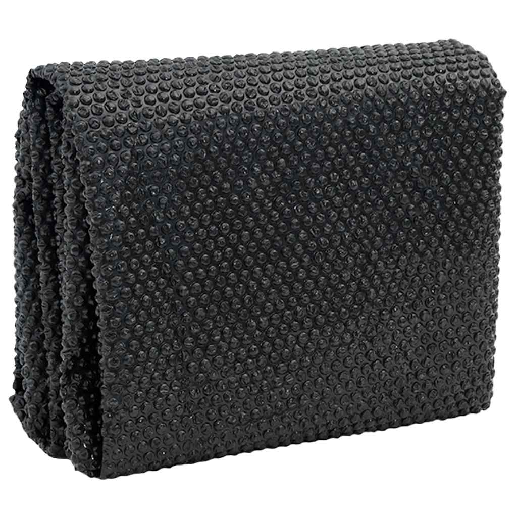 Detail van de vidaXL zwembadhoes in zwart PE, met structuur voor warmtebesparing.