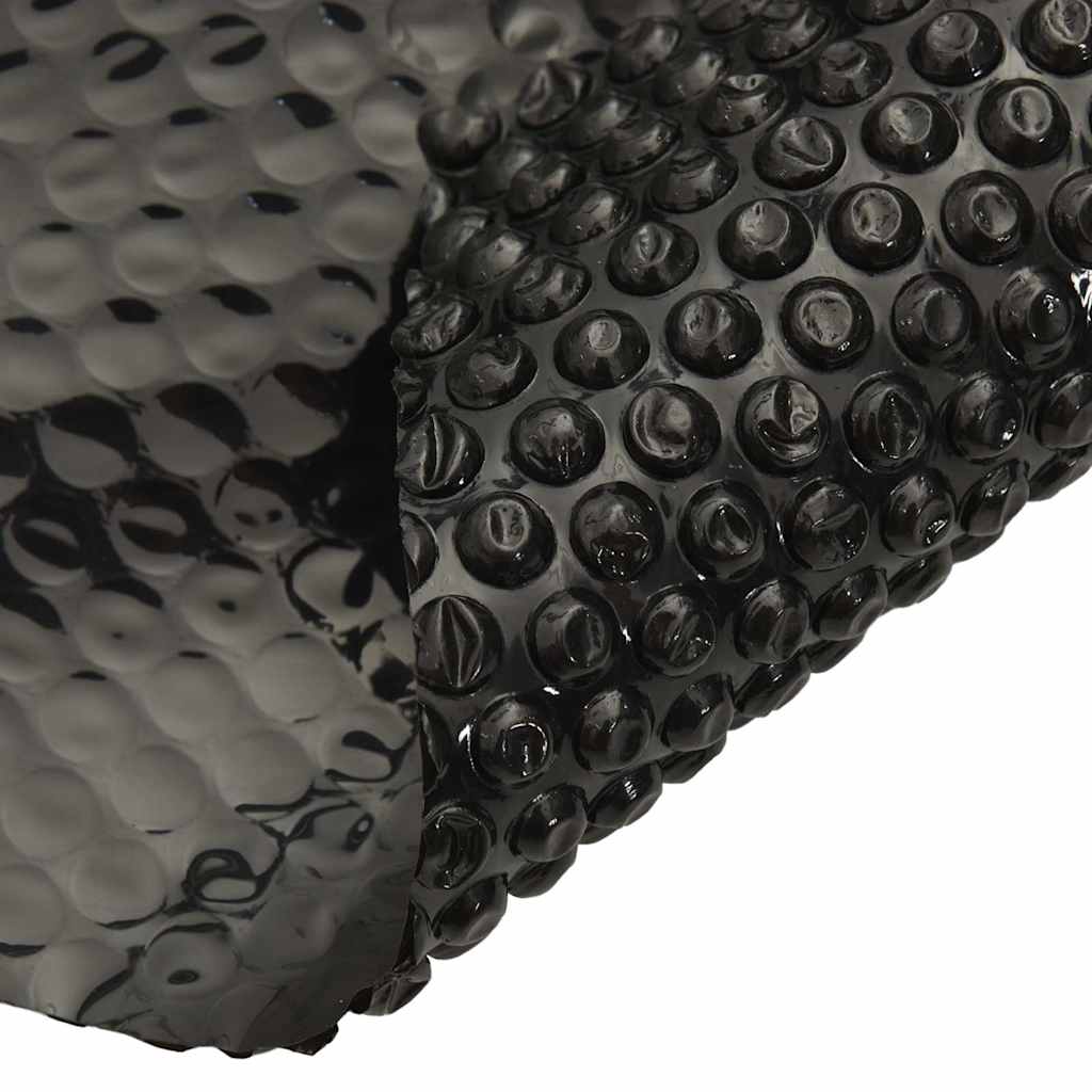Detail van de zwarte vidaXL zwembadhoes met bubbels voor warmtebesparing.