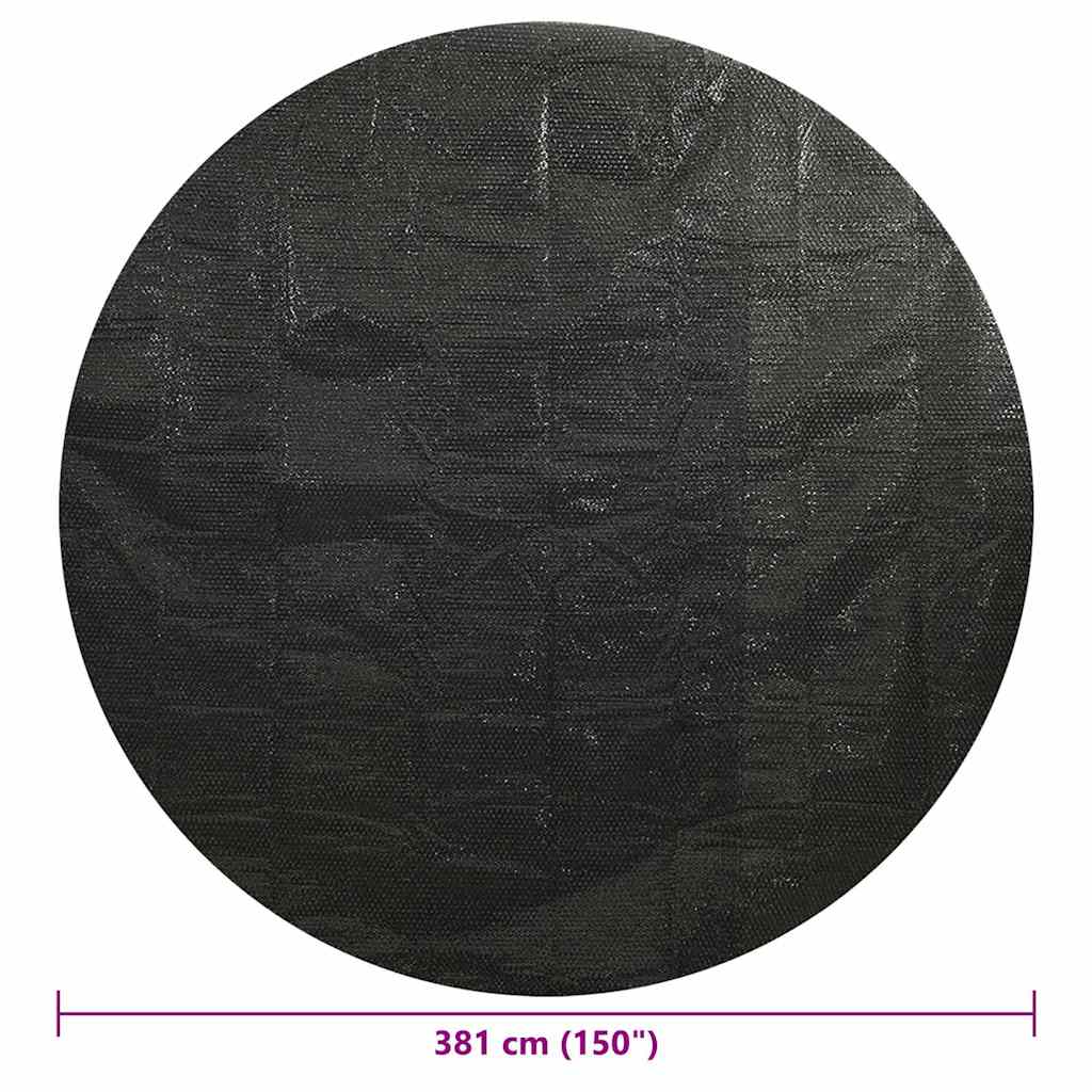 Ronde vidaXL zwembadhoes van 381 cm in zwart, close-up van het materiaal.