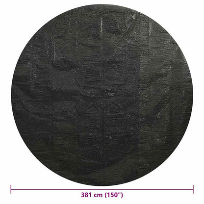 Ronde vidaXL zwembadhoes van 381 cm in zwart, close-up van het materiaal.