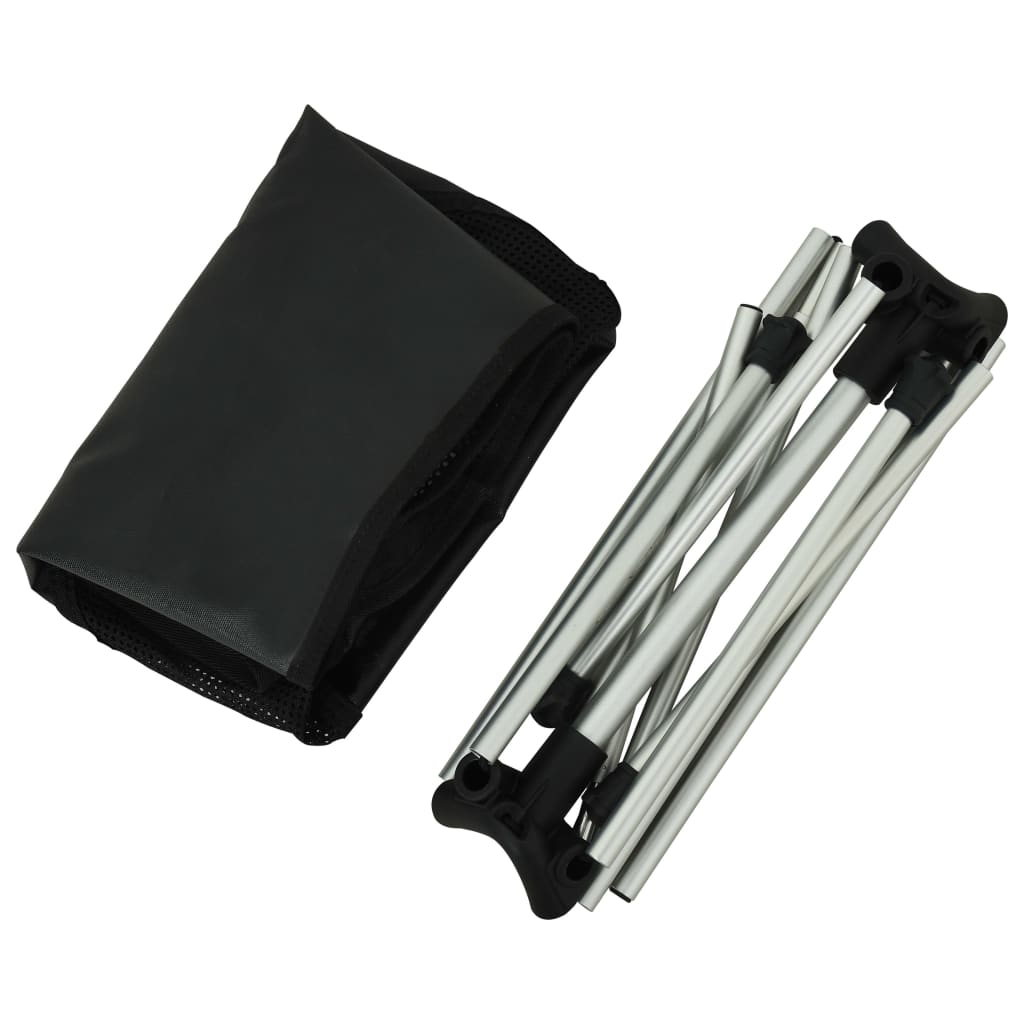 Inklapbare vidaXL campingstoel met zwart draagtas en aluminium frame, zijaanzicht.