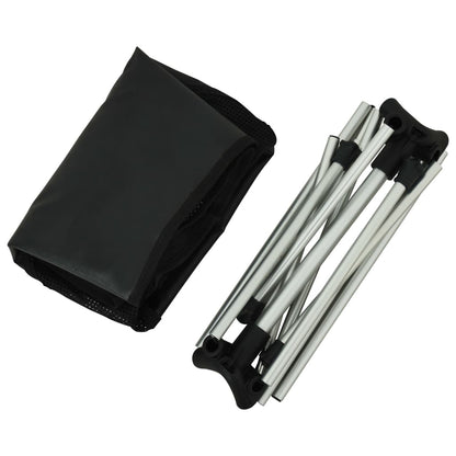 Inklapbare vidaXL campingstoel met zwart draagtas en aluminium frame, zijaanzicht.