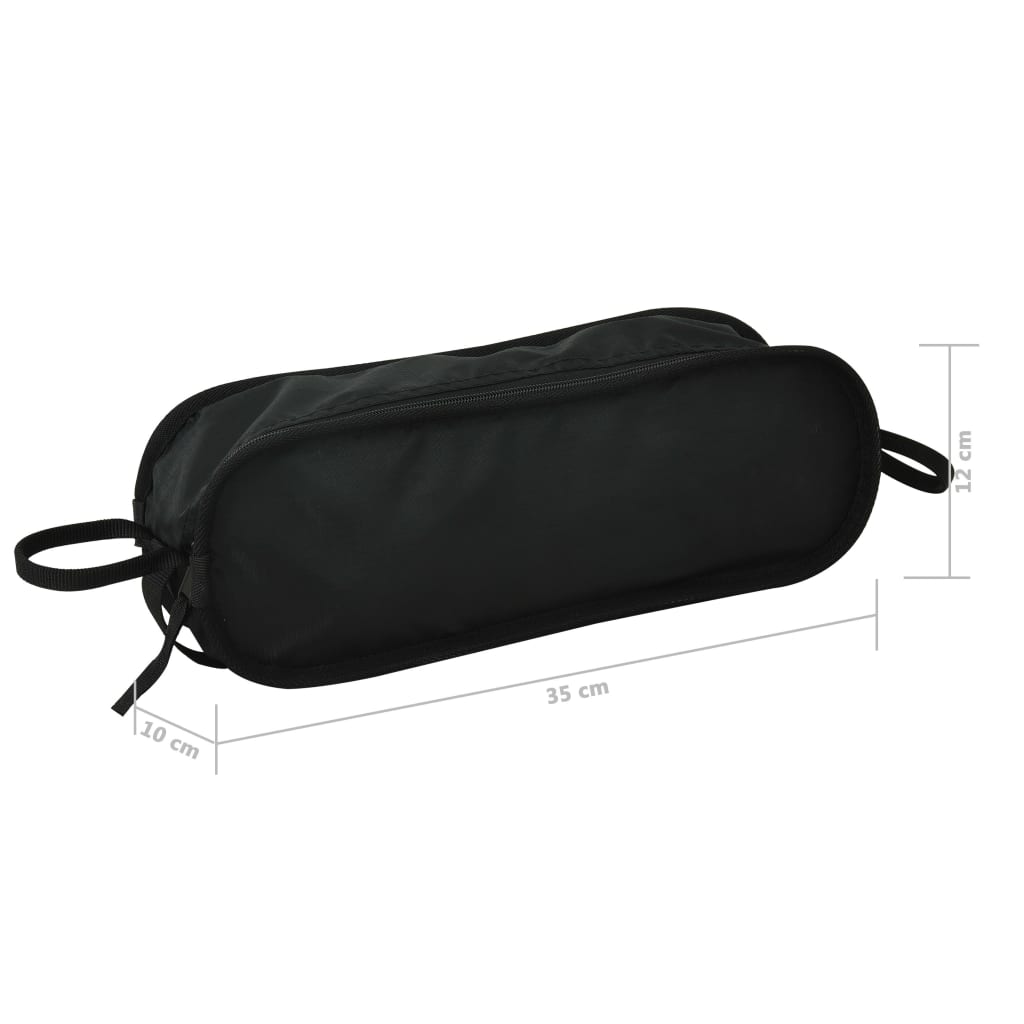 Zwarte draagtas voor vidaXL campingstoelen, met afmetingen van 35x12x12 cm.