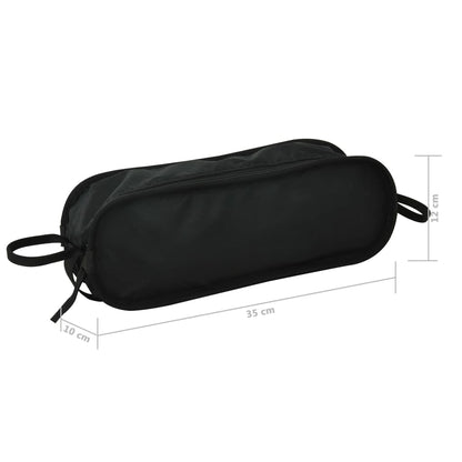 Zwarte draagtas voor vidaXL campingstoelen, met afmetingen van 35x12x12 cm.