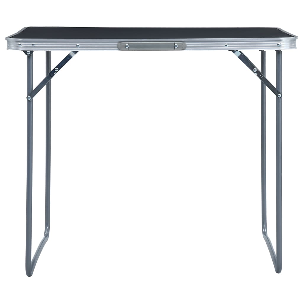 Detail van de vidaXL campingtafel met metalen frame, zijaanzicht van het inklapmechanisme.