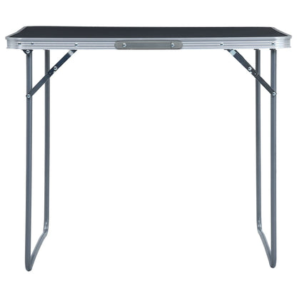 Detail van de vidaXL campingtafel met metalen frame, zijaanzicht van het inklapmechanisme.
