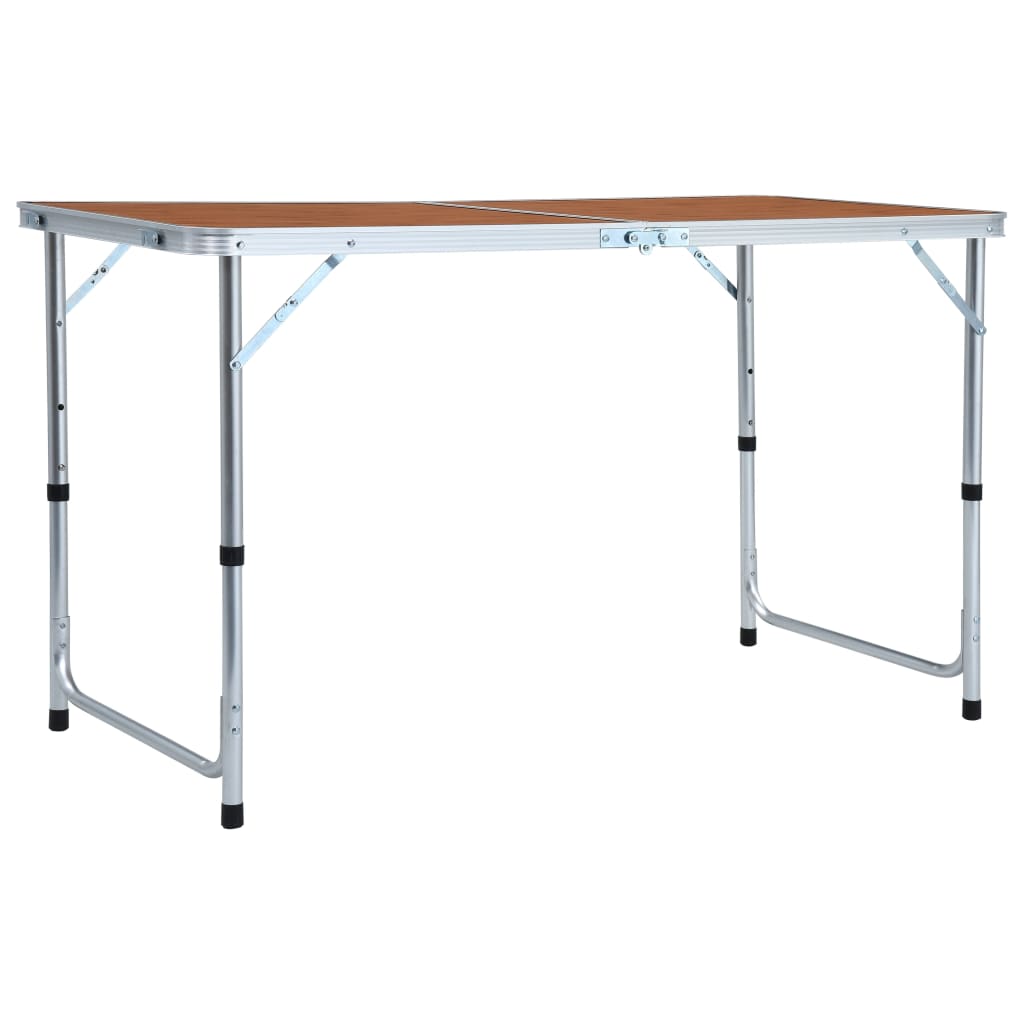 vidaXL inklapbare campingtafel 120x60 cm met stevig aluminium frame en MDF tafelblad.
