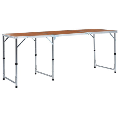 Inklapbare vidaXL campingtafel van aluminium, 180x60 cm, met een stevige MDF-top.