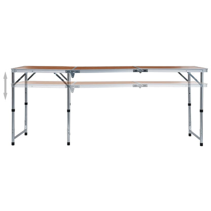 Detail van de vidaXL inklapbare campingtafel met verstelbare hoogte en aluminium constructie.