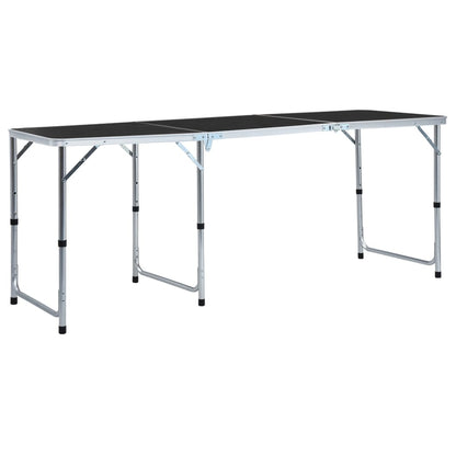 Inklapbare vidaXL campingtafel van 180x60 cm, lichtgewicht met een stevig aluminium frame.