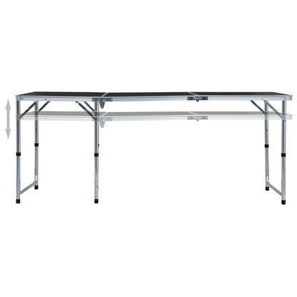 Detail van de vidaXL campingtafel met verstelbare poten in zijaanzicht.