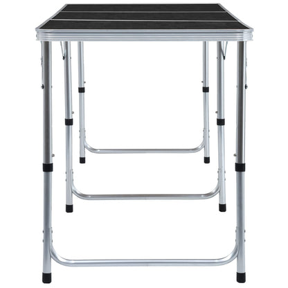 Zijaanzicht van de vidaXL inklapbare campingtafel met stevig aluminium frame en MDF blad.