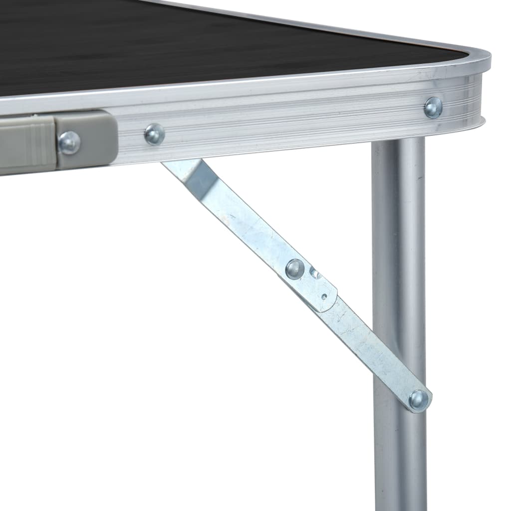 Detail van het stevige metalen frame en de inklapbare constructie van de vidaXL campingtafel.