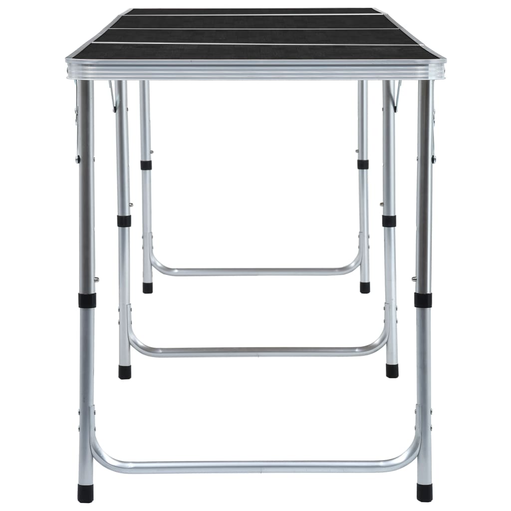 Detail van de vidaXL inklapbare campingtafel, zijaanzicht met verstelbare poten.