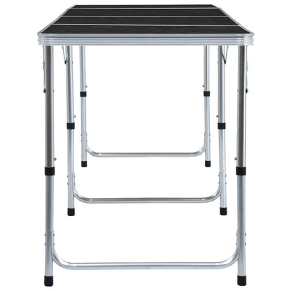 Detail van de vidaXL inklapbare campingtafel, zijaanzicht met verstelbare poten.