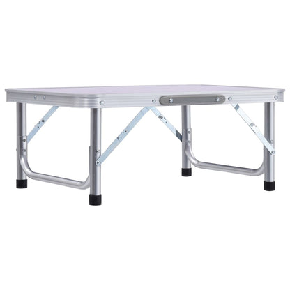 Detail van de vidaXL inklapbare campingtafel in aluminium, zijaanzicht met zichtbaar frame.
