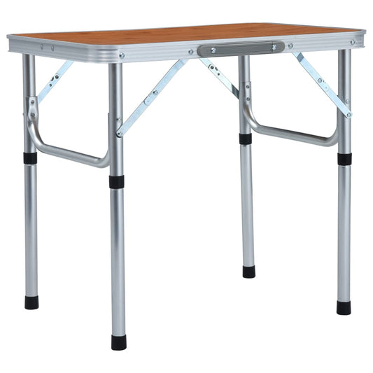 vidaXL inklapbare campingtafel 60x45 cm met lichtgewicht aluminium frame en MDF blad.