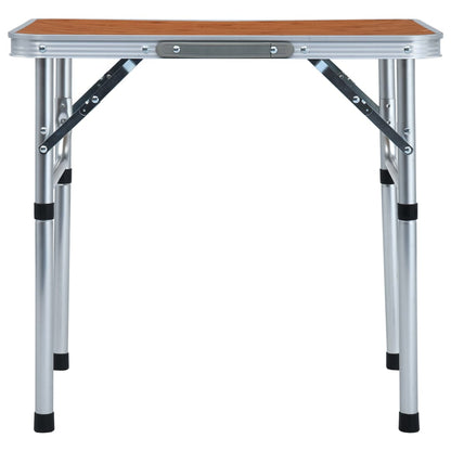 Detail van de vidaXL campingtafel met een stevig aluminium frame en MDF tafelblad.