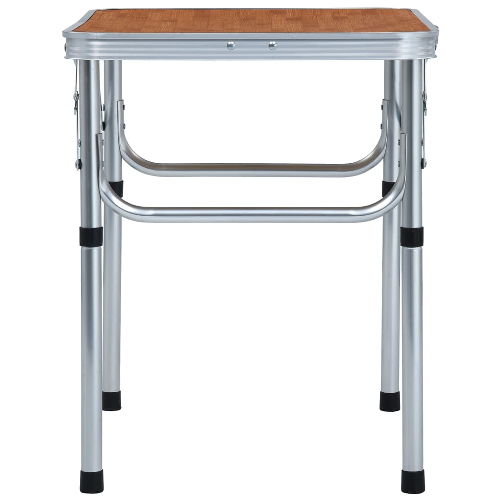Detail van de vidaXL campingtafel met lichtgewicht aluminium frame en MDF tafelblad.