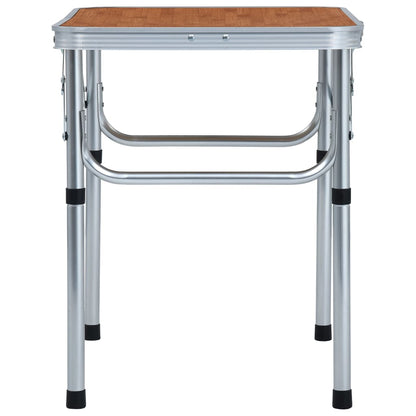 Detail van de vidaXL campingtafel met lichtgewicht aluminium frame en MDF tafelblad.