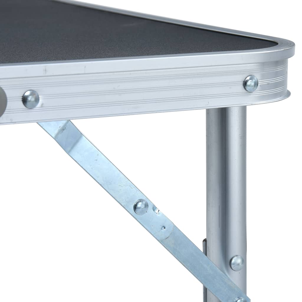 Detail van het aluminium frame en de inklapbare constructie van de vidaXL campingtafel.