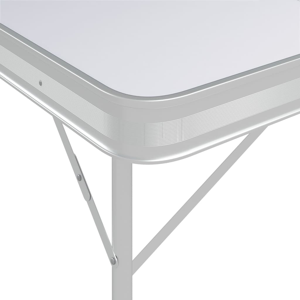 Detail van de stevige rand en inklapmechanisme van de vidaXL campingtafel.