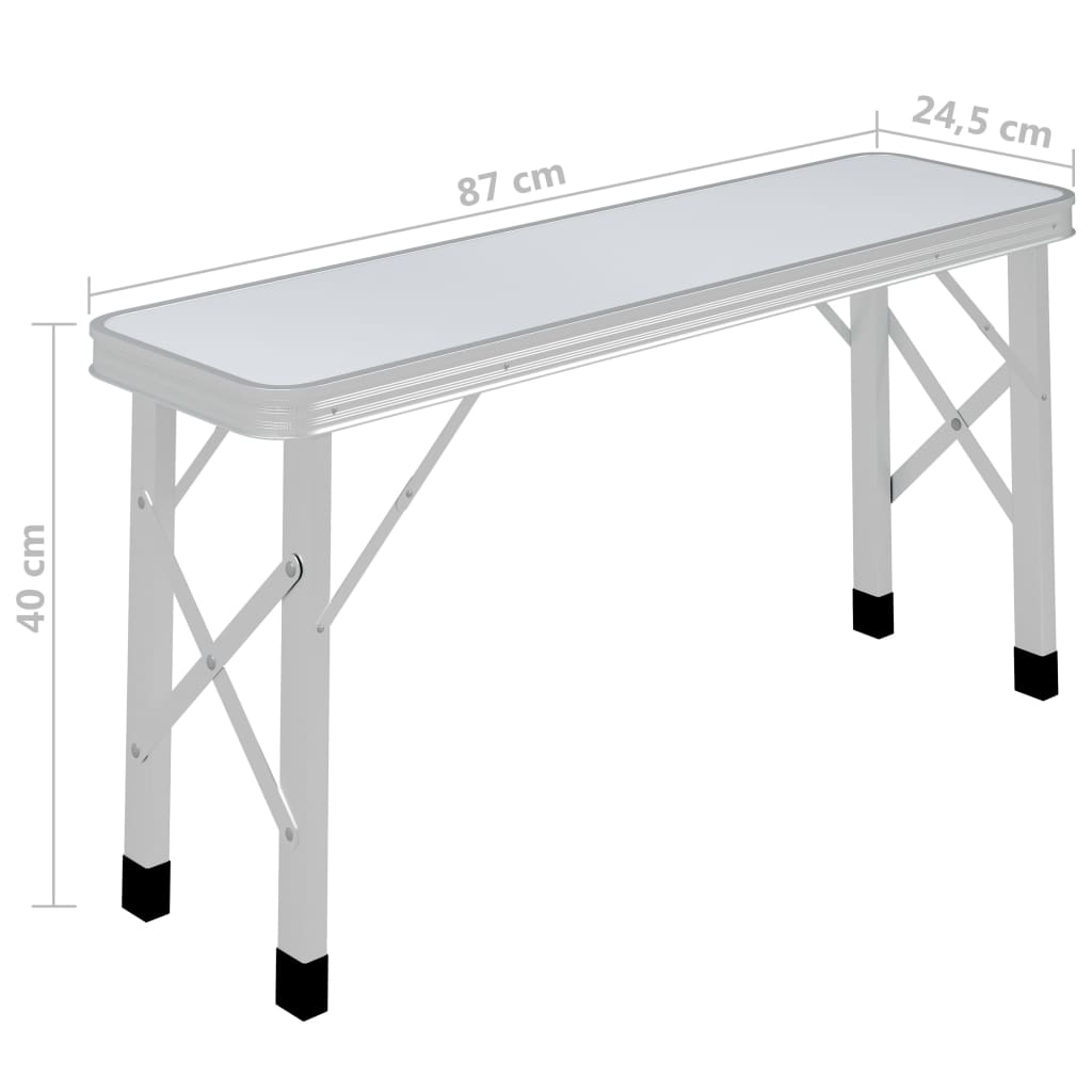 Detail van de witte vidaXL bank met afmetingen en stevige poten.