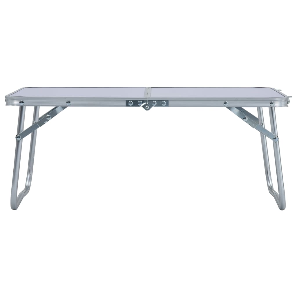 Zijaanzicht van de vidaXL campingtafel, inklapbaar met aluminium frame en MDF blad.