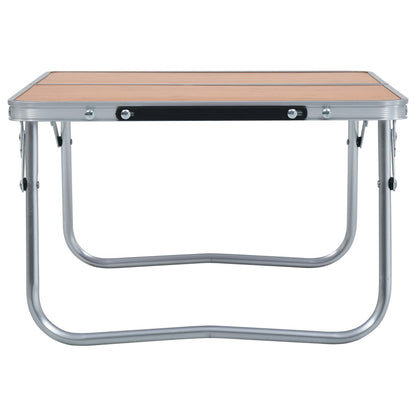 Detail van de vidaXL inklapbare campingtafel met aluminium frame, zijaanzicht.